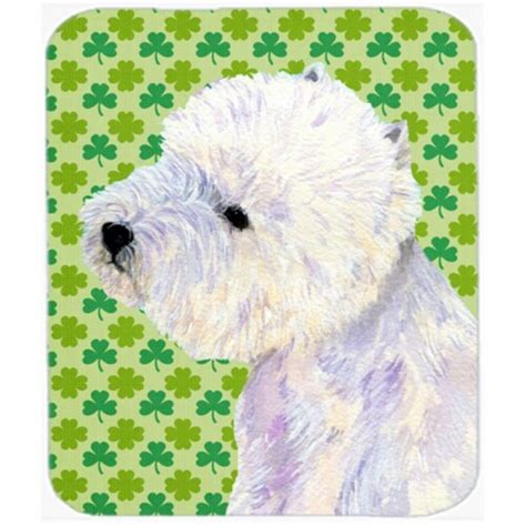 Westie St Patricks Day Shamrock Portrait Mouse Pad Hot Pad Or Trivet Frys Food Stores