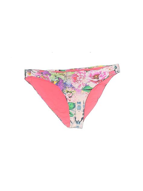 Tini Bikini Floral Pink Swimsuit Bottoms Size S 68 Off ThredUP