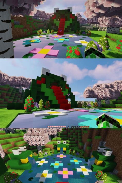 Minecraft Lil Frog Houseshack With Matching Frog Fountains Fountains