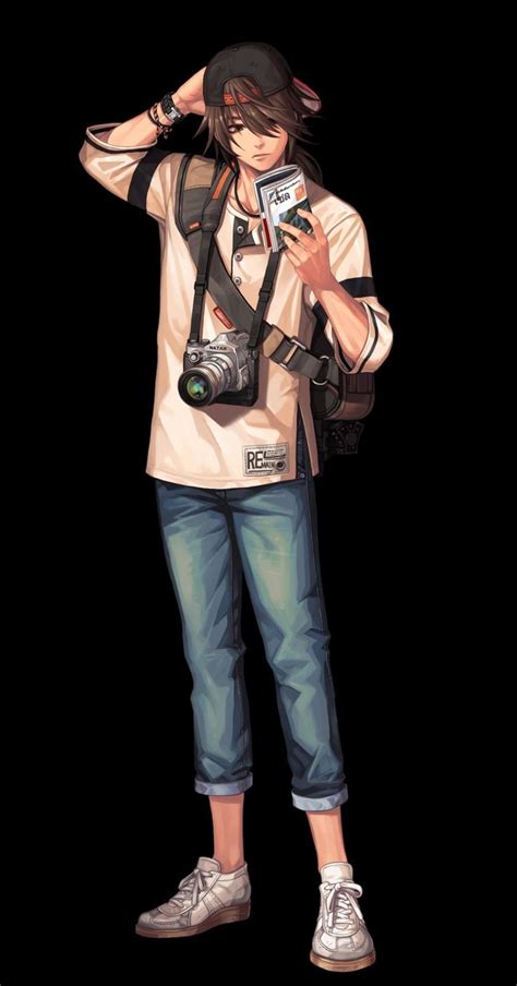 An Anime Character Holding A Camera And Looking At It