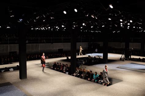 Omas Latest Prada Catwalk A Stage Punctuated With Geometric Pockets