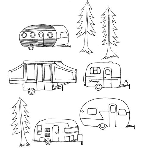 Camper Clip Art Black And White