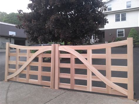 Wooden Driveway Gate custom made out of Western Red Cedar | New England ...