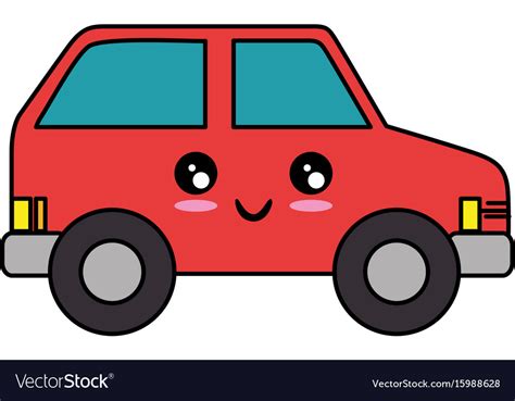 Kawaii car icon Royalty Free Vector Image - VectorStock