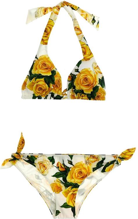Dolce Gabbana Rose Gialle Bikini ShopStyle Two Piece Swimsuits