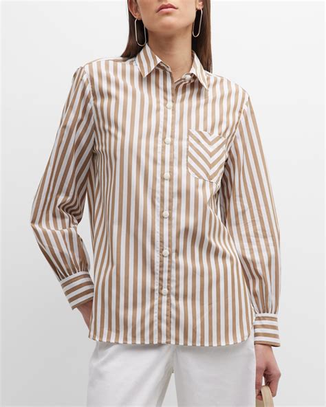 Rag And Bone Maxine Striped Button Front Shirt Neiman Marcus