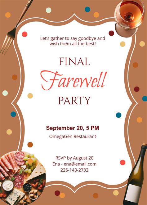 Free School Farewell Invitation Template To Edit Online