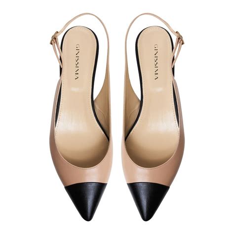 Nude Alice Slingback Flats Ginissima Wolf Badger