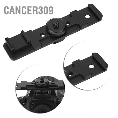 Cancer Camera Dual Hot Shoe Extension Bar Mount Bracket Accessory For Fill Light Microphone