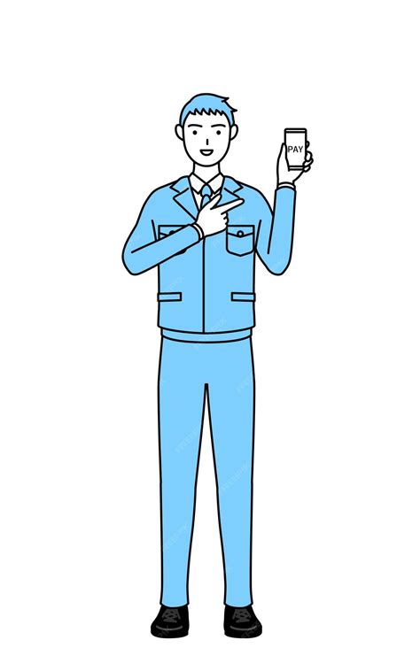 Premium Vector | Simple line drawing of a man in work clothes