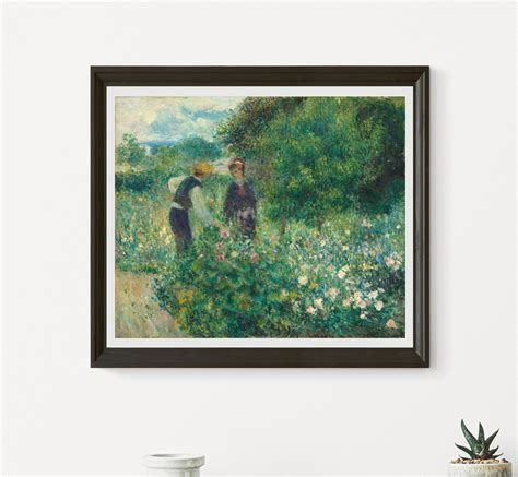 picking flowers  auguste renoir  oil  canvas printable vintage