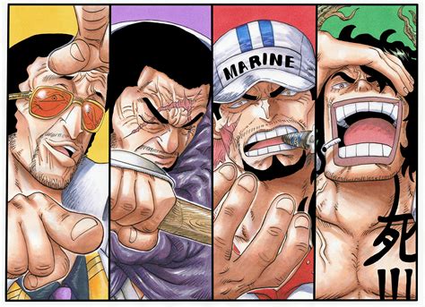 One Piece Admirals HD Wallpaper: Akainu, Kizaru, Fujitora & Ryokugyu by