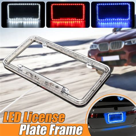 Universal Car License Plate Frame LED Lighting Acrylic Plastic License ...