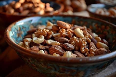 Premium Photo Nutty Snack Bowl Almonds Cashews Walnuts Hazelnuts