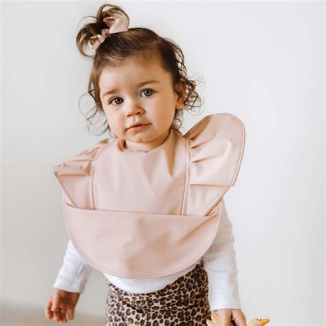 Nude Frill Waterproof Bib Bambino Bubs