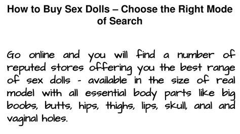 PPT What Makes Sex Doll Realistic And Ideal To Choose Know Before You Buy Sex Dolls PowerPoint