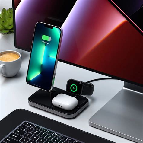 Satechi Magnetic 3-In-1 Wireless Charging Stand - ST-WMCS3M | Mwave