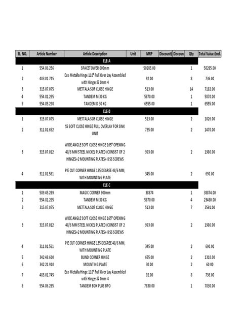 Complete Kitchen Hafele Hardware Details | PDF | Manufactured Goods | Equipment