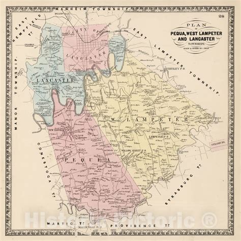 Historic Map Pequa West Lampeter And Lancaster Townships