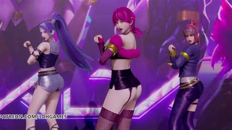 MMD Black Pink How You Like That Hot Striptease Ahri Akali Evelynn Kaisa League Of Legends KDA