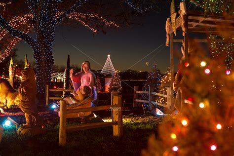 Zilker Holiday Tree as seen through the Zilker Park Trail of Lights Nativity Scene | HerronStock.com