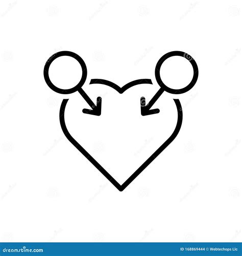 Ícone De Linha Preta Para Gay Homossexual E Lésbica Ilustração do Vetor Ilustração de preto