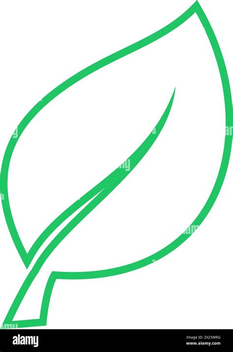 Linear Green Leaf Icon As An Environment Responsibility Concept Stock