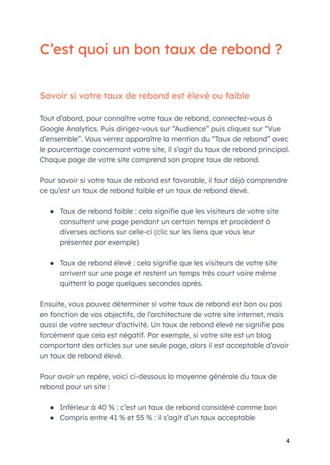 Modèle Google sheet de calcul du taux de rebond et checklist pour l