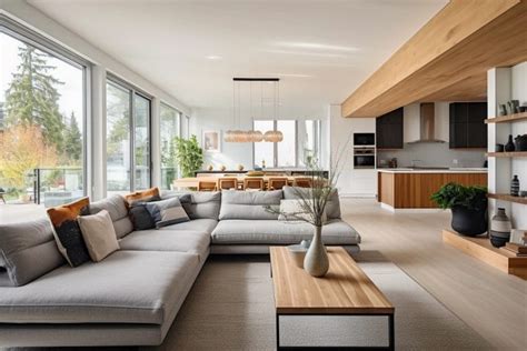 Before And After Contemporary Open Concept Living Room And Kitchen