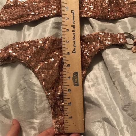 Swim Rose Gold Bikini Sequin Sparkly Cheeky Swimsuit Poshmark
