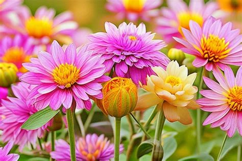 Premium Ai Image Summer Flower Garden
