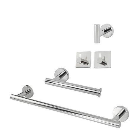 Dracelo 5 Piece Bath Hardware Set With 16 In Towel Bar Toilet Paper