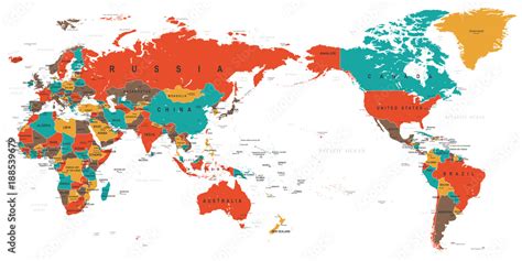 World Map Color Countries