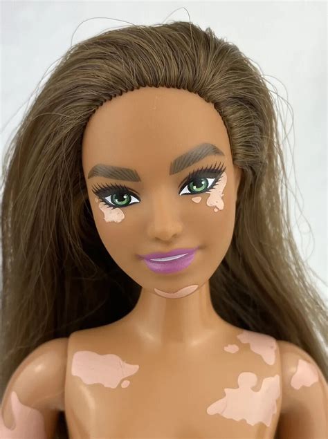 Mattel Barbie Fashionista Nude Doll Vitiligo Curvy Body Summer Face Ooak Ebay
