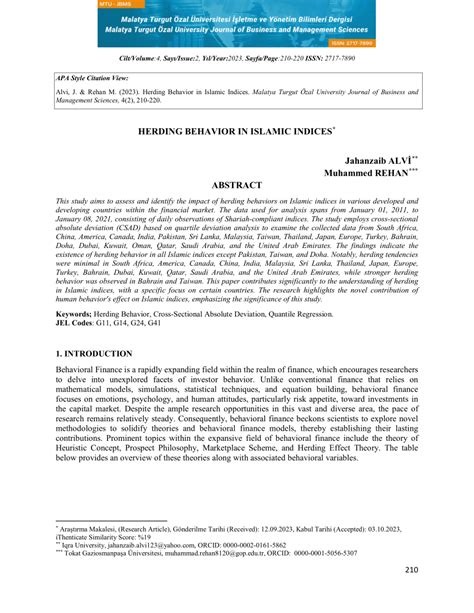 (PDF) Herding Behavior in Islamic Indices