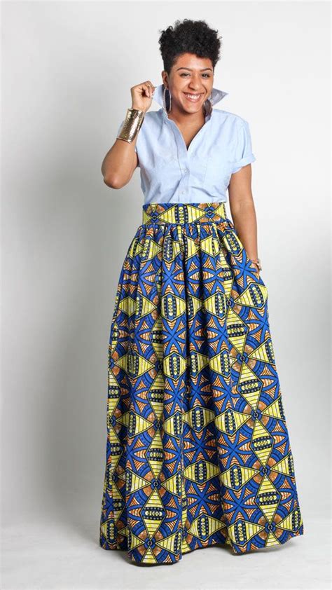 African Print Maxi Skirt Skirt With Pockets Wax Print Skirt The