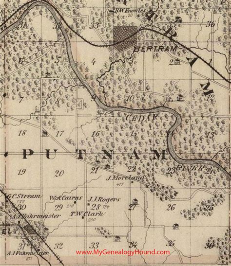 Putnam Township Linn County Iowa 1875 Map