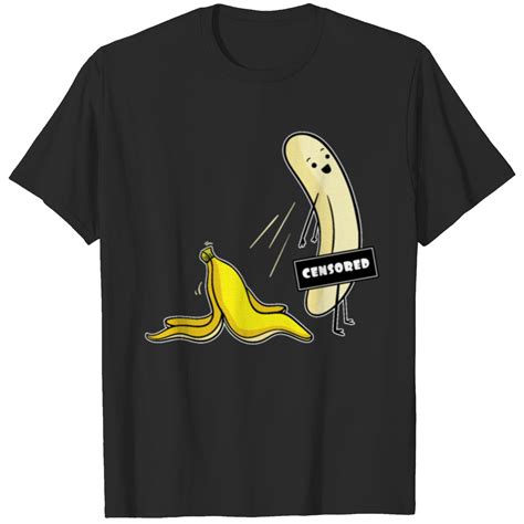 Naked Banana Smiling Cool Shameless Censored Fruit T Shirt