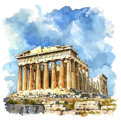 Grecia Desenho - Dia da Independência na Grécia ilustração de aquarela em estilo desenho ...