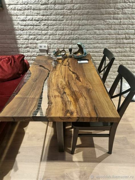 Стол из слэба ореха с рекой в интернет-магазине Ярмарка Мастеров по ...