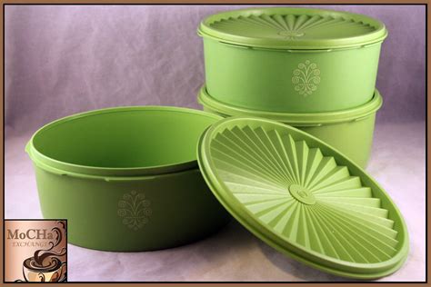 Vintage S Green Tupperware Canisters Set Of