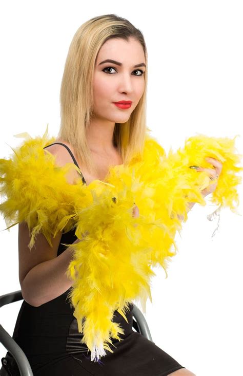 Yellow Feather Boa Vibrant Feather Boa In Yellow Costume Accessory