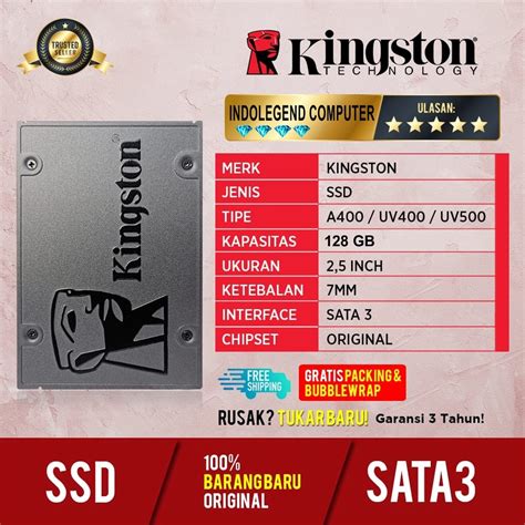 Jual SSD KINGSTON 128GB SATA 2.5" RESMI GARANSI 3 TAHUN | Shopee Indonesia
