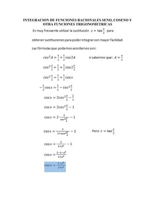 Integracion De Funciones Racionales Pdf