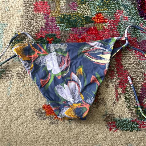 Nwt Rvca Blue Floral Bikini Bottoms Depop