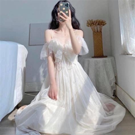 Mua V Y Tr Ng Tay B Ng L P X E T Ng C Ng Ch A M Maxi Tr Vai C Vu Ng Chun Eo Hot Gi R