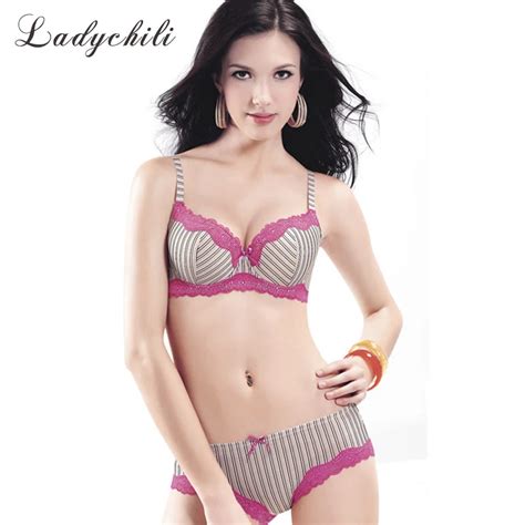 Aliexpress Buy Striped Ensemble Lingerie Lace Fringe Plus Size Push Up Bra Sets Bras With
