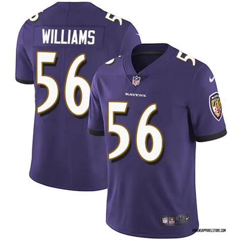 nike tim williams baltimore ravens limited purple team color jersey mens
