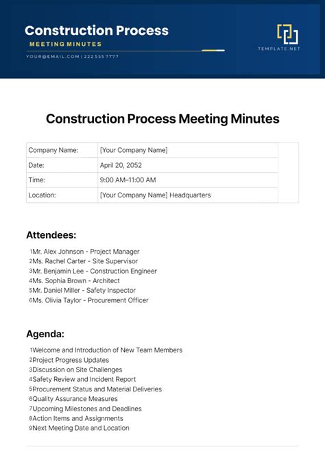 Construction Meeting Minutes