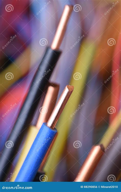 close   electrical wire stock photo image  power cables